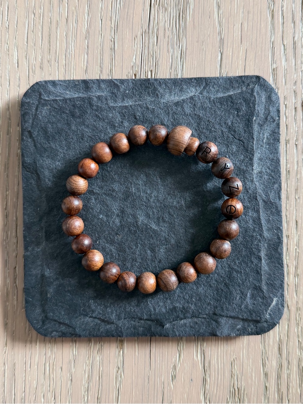 RYZE Mushroom Wood Bead Stretch Bracelet
